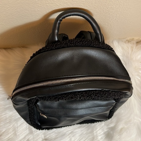 Madden Girl Black Fleece Lined Mini Backpack - Picture 6 of 12